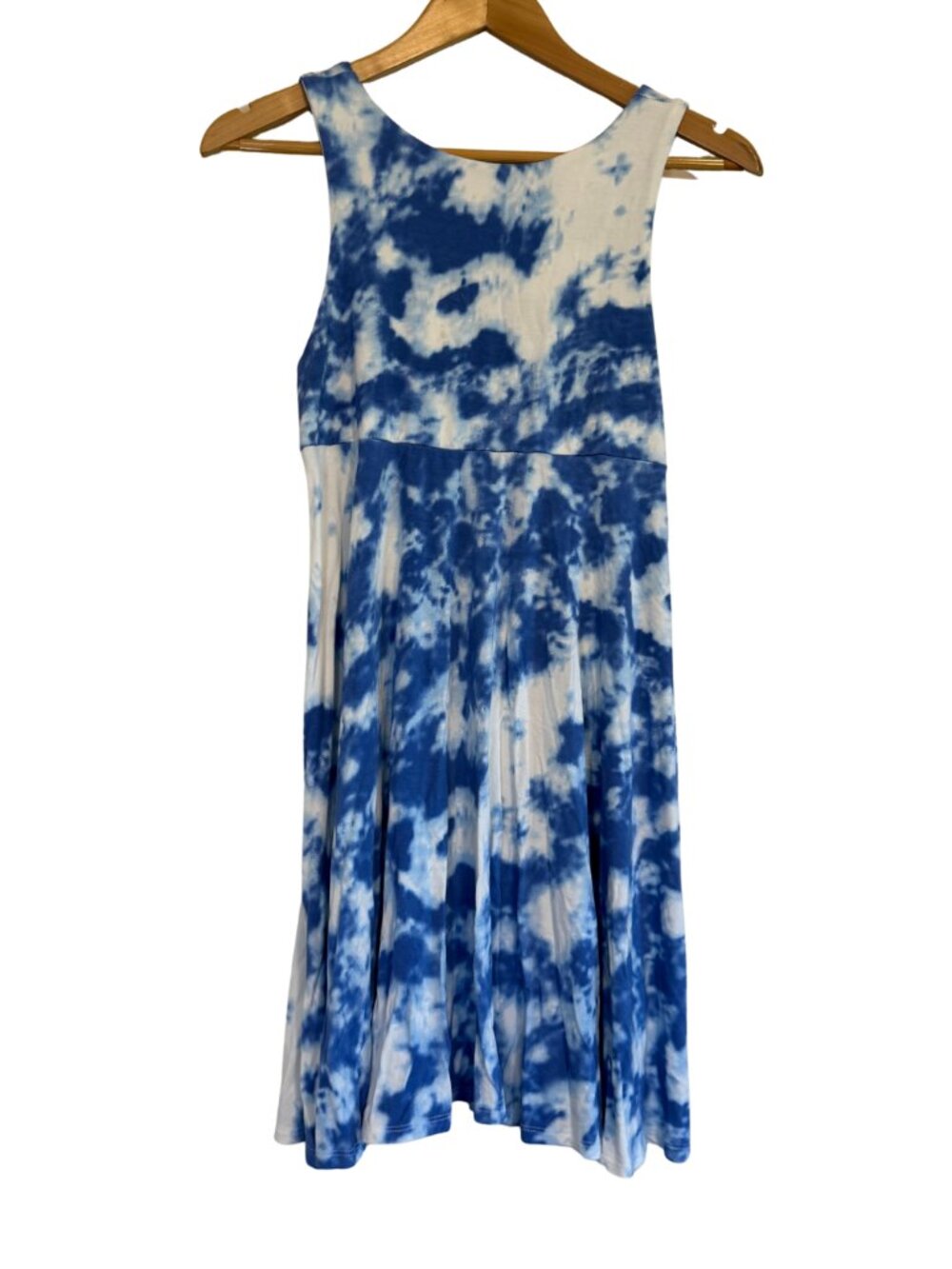 Fighting Eel Kayla Sky Tie Dye Blue White Flowy Swing Dress S Hawaii